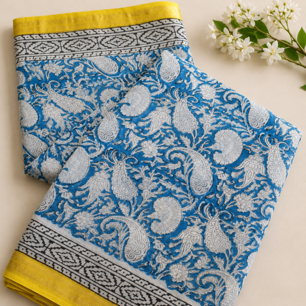 Maheshwari Silk Sarees in Bagru and Sanganeri Print
