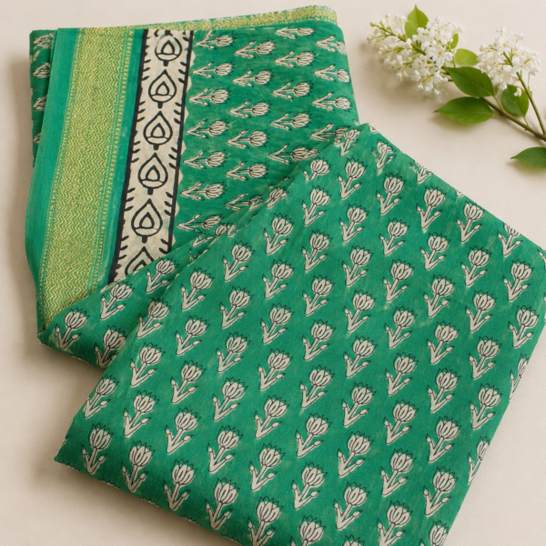 Maheshwari Silk Sarees in Bagru and Sanganeri Print