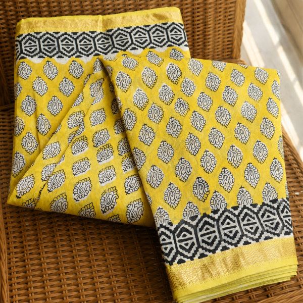 Maheshwari Silk Sarees in Bagru and Sanganeri Print